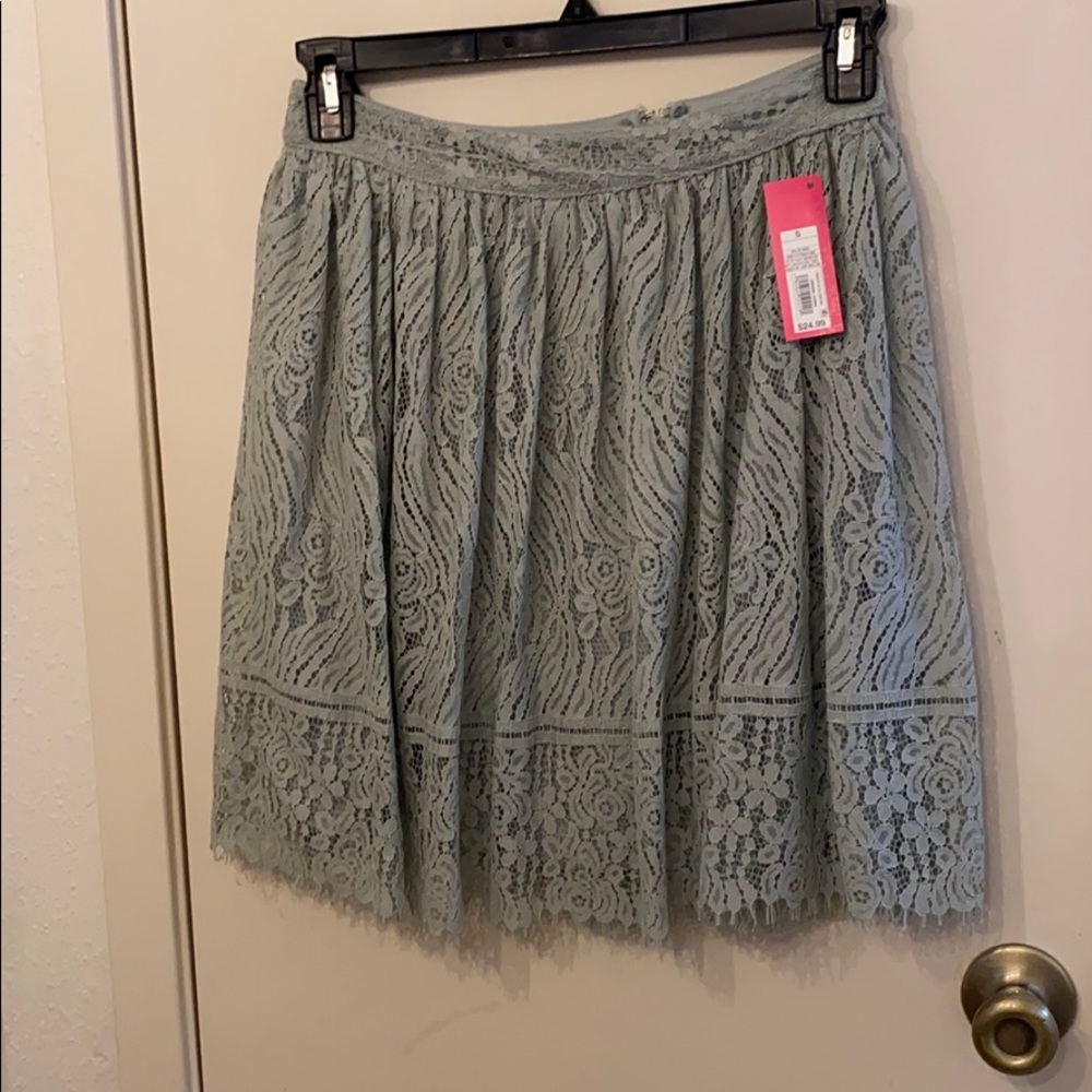 Mint lace skirt